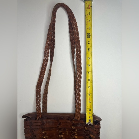 Vintage Ellepi Leather Woven Basket Braided Strap Shoulder Bag | Made in Italy - Picture 2 of 12